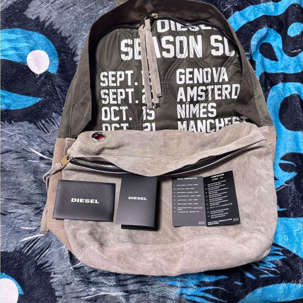 Diesel Rayan Dhorian Backpack.Nylon/Khk-Grn.Tones Allover Pattern 189